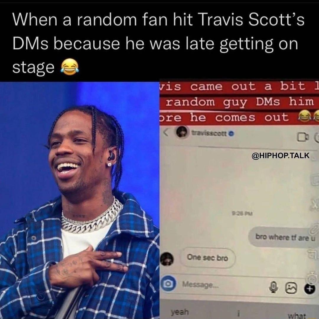 VLR IENE e el R T e TV RS Telela DMs because he was late getting on stage vis came out a bit 1 random guy DMs him e comes out M HIPHOPTALK