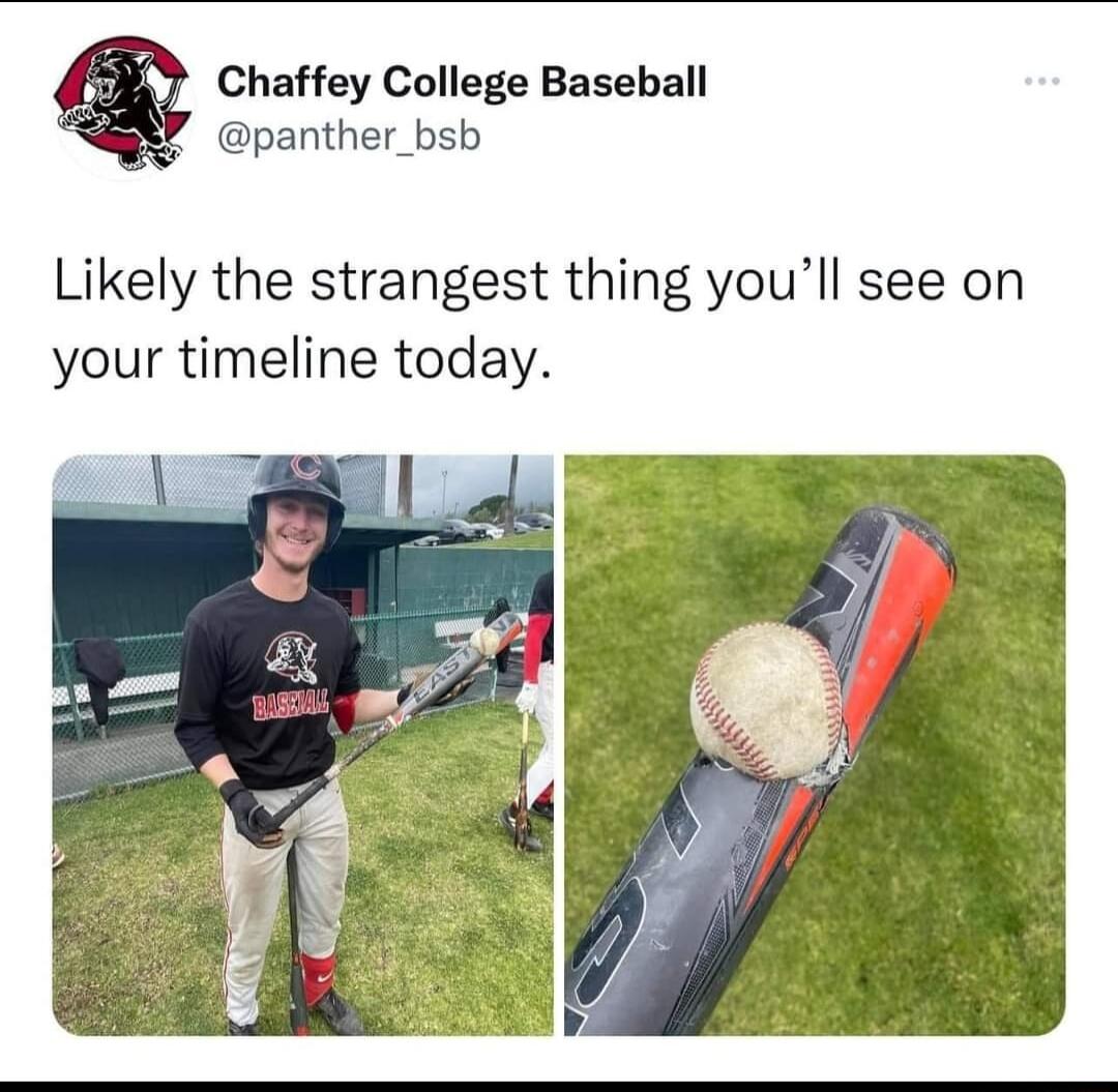 Chaffey College Baseball panther_bsb Likely the strangest thing youll see on your timeline today