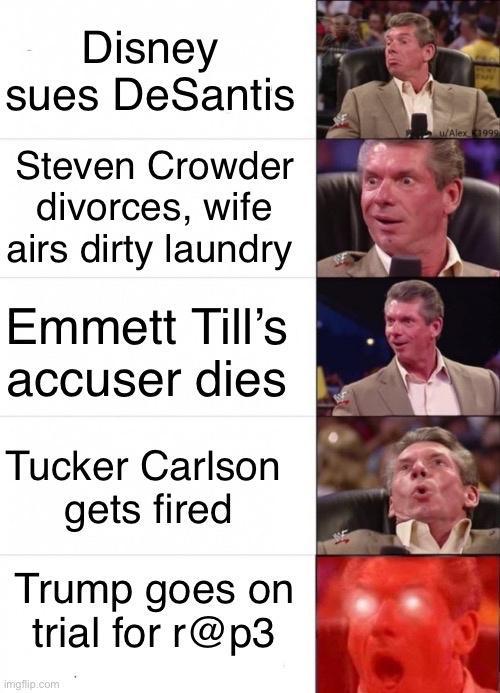 Steven Crowder divorces wife airs dirty laundry pee Emmett Tills S accuser dies BPRTAN Tucker Carlson gets fired Trump goes on trial for rp3
