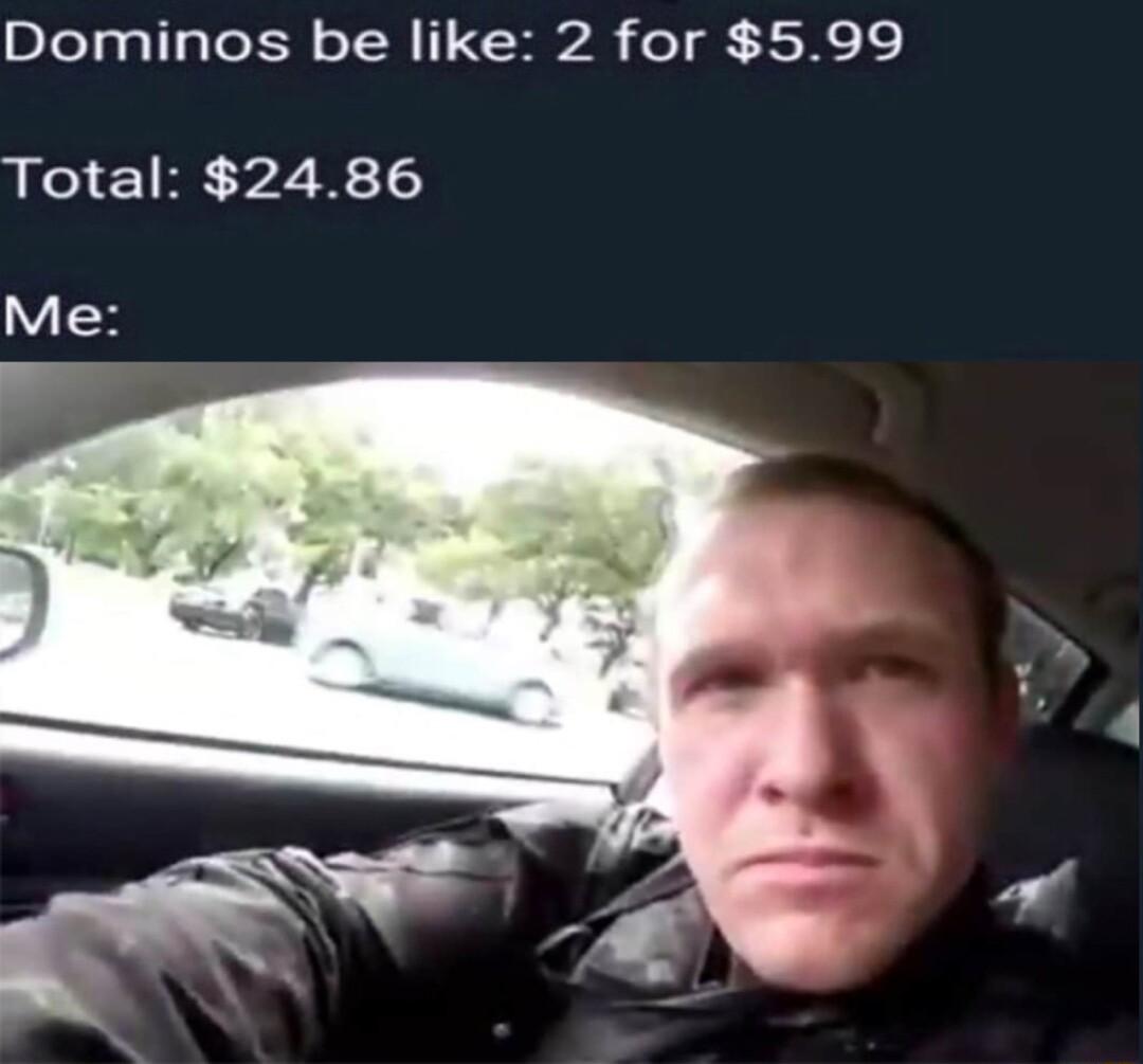 Dominos be like 2 for 599 Total 2486 Me