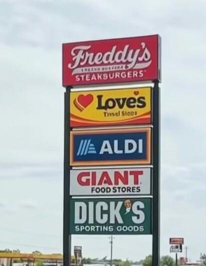 Freddy's Steakburgers Love's Travel Stops ALDI GIANT FOOD STORES DICK'S SPORTING GOODS