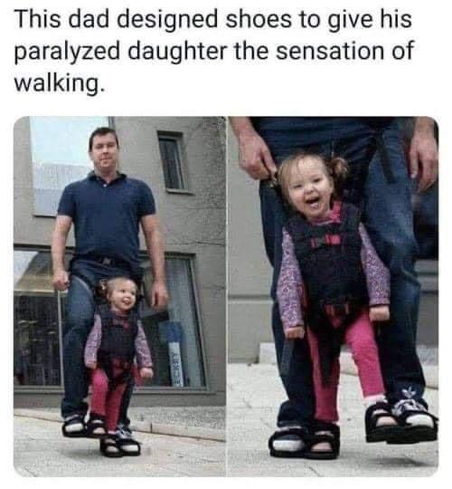 This dad designed shoes to give his paralyzed daughter the sensation of walking