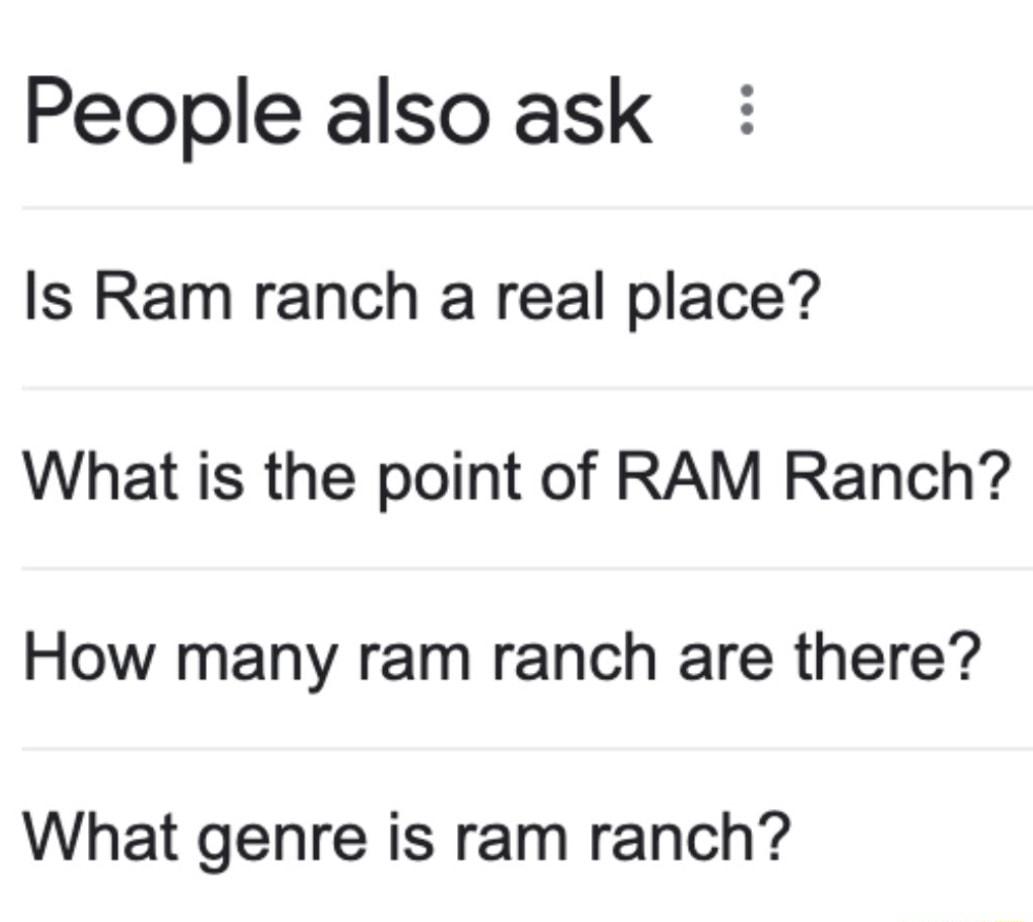 People also ask Is Ram ranch a real place What is the point of RAM Ranch How many ram ranch are there What genre is ram ranch