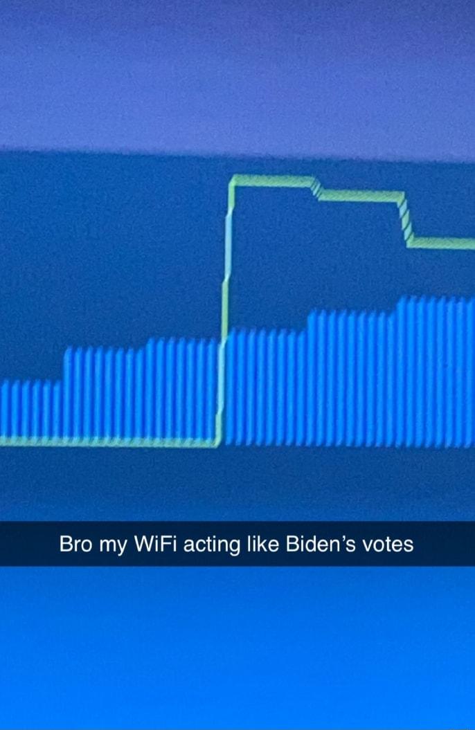 Bro my WiFi acting like Bidens votes