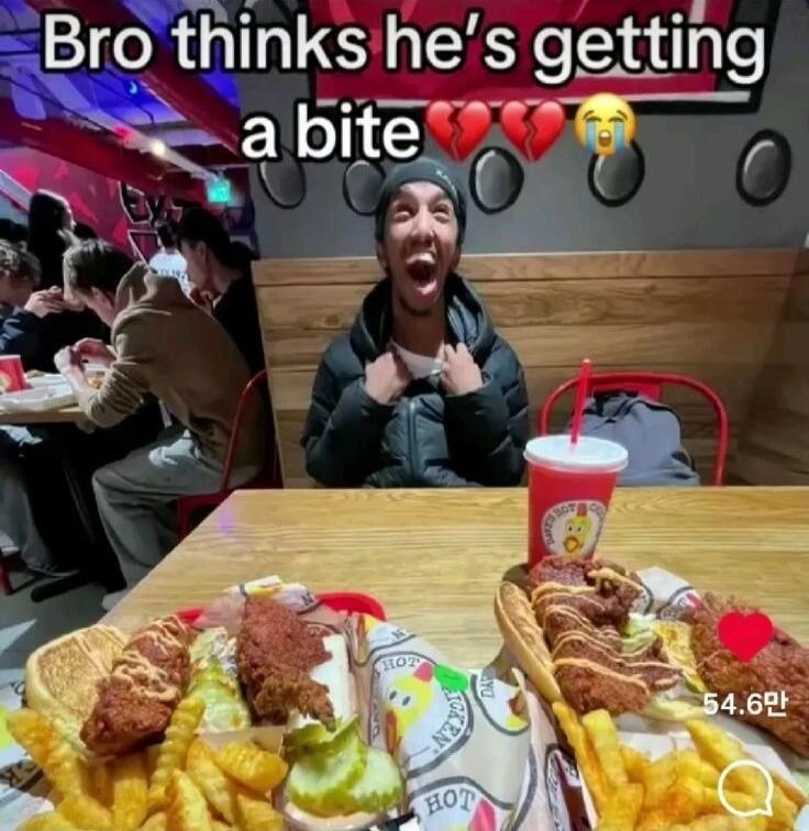 Bro thinks he's getting a bite 💔😭