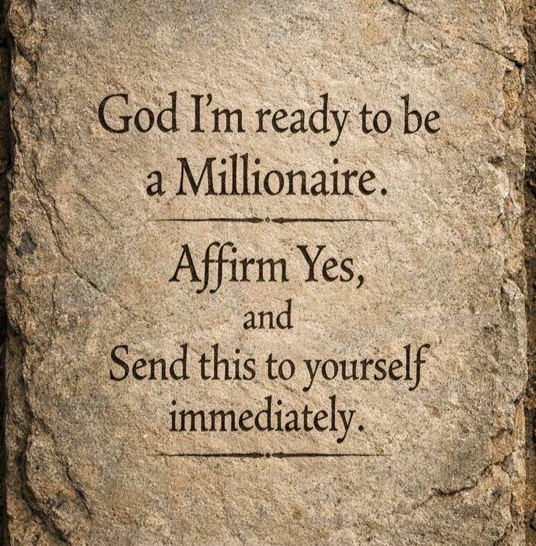 God I'm ready to be a Millionaire. Affirm Yes, and Send this to yourself immediately. Session ID: 1056238.