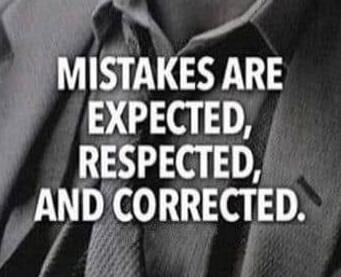 Mistakes are expected, respected, and corrected.