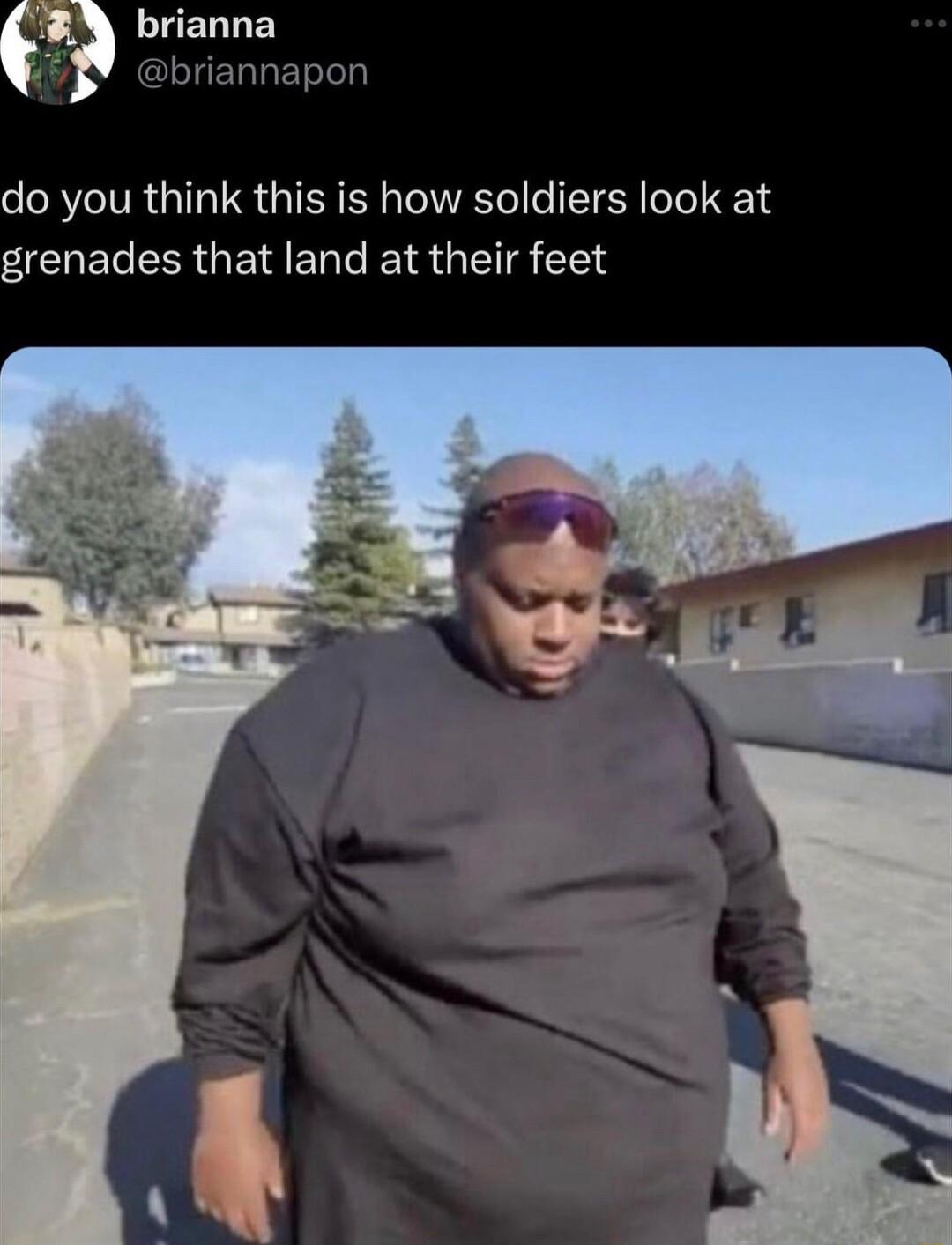 do you think this is how soldiers look at grenades that land at their feet