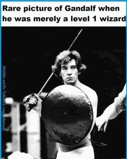 Rare picture of Gandalf when he was merely a level 1 wizard