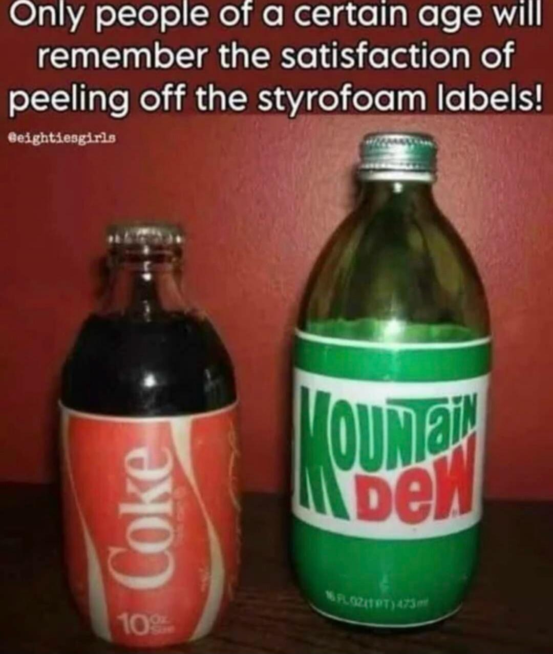 Only people of a certain age will remember the satisfaction of peeling off the styrofoam labels! @eightiesgirls