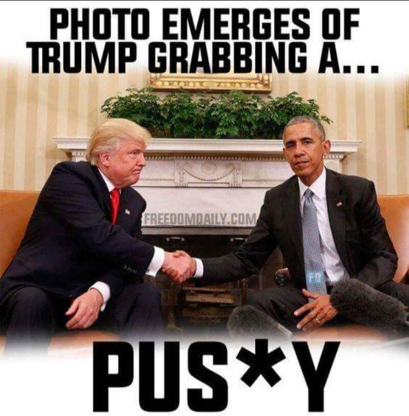 PHOTO EMERGES OF TRUMP GRABBING A... PUS*Y FREEDOMDAILY.COM