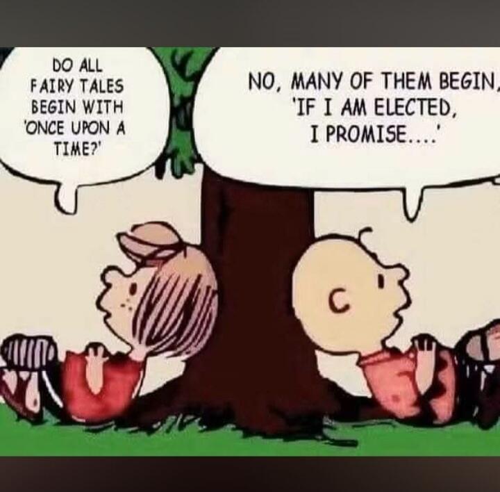 DO ALL FAIRY TALES BEGIN WITH 'ONCE UPON A TIME'? NO, MANY OF THEM BEGIN, 'IF I AM ELECTED, I PROMISE....'