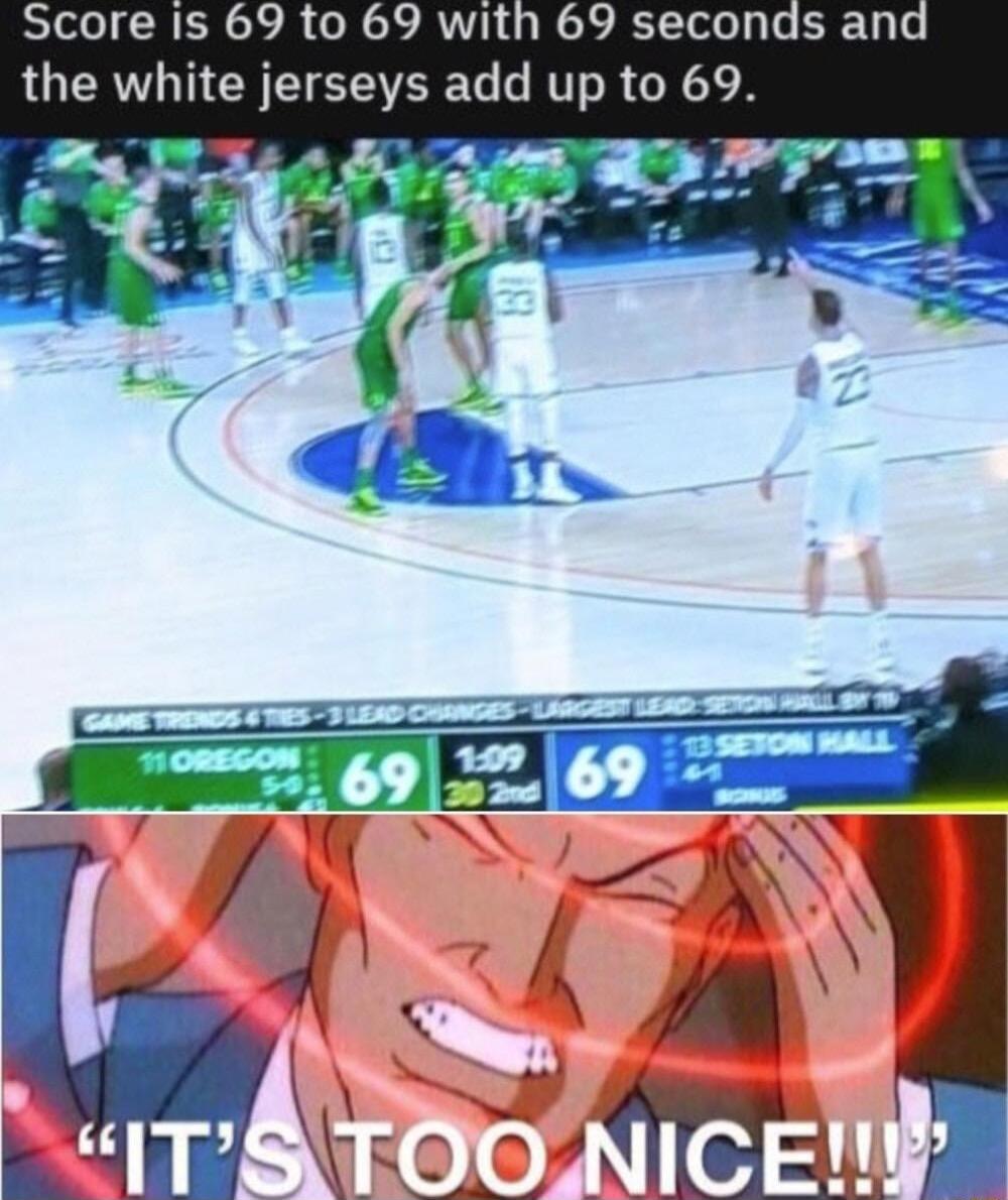Score Is 69 to 69 with 69 seconds and LGERT T CR TS G RTT R G RN ey o B0 Tams
