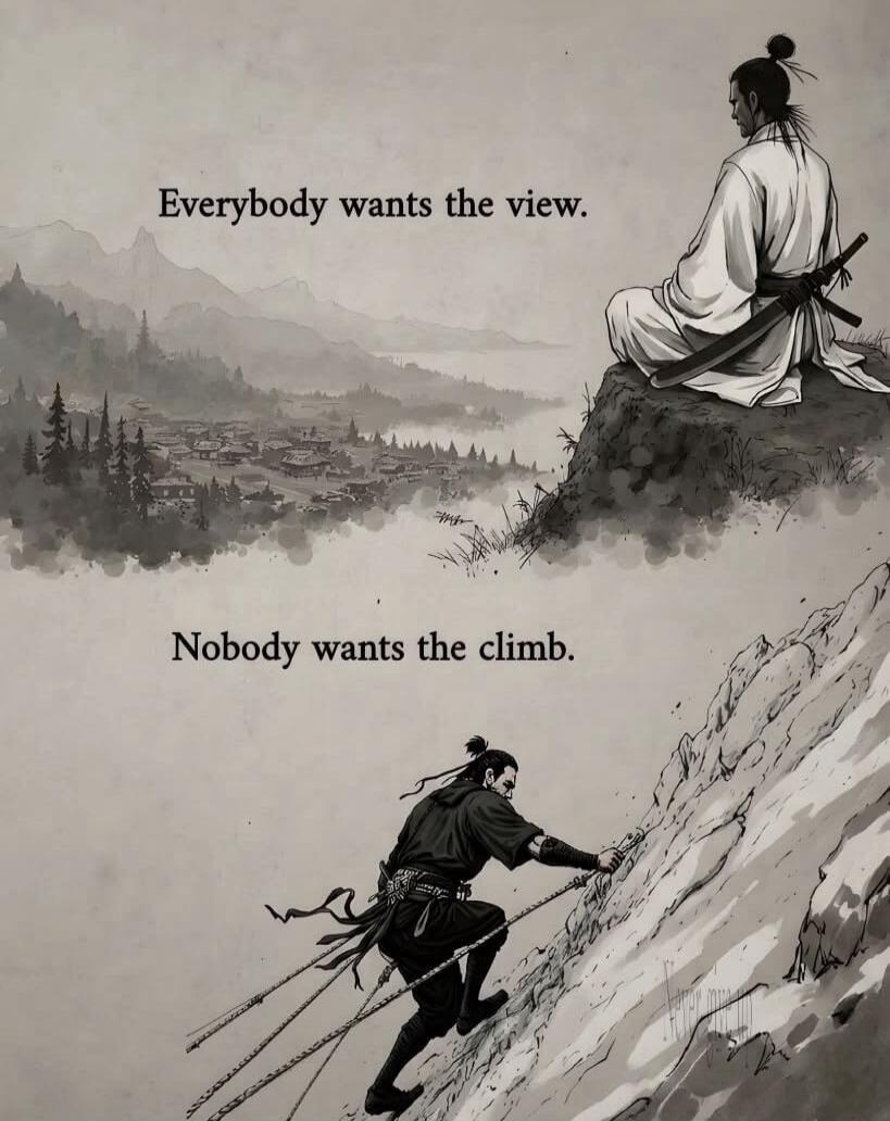 Everybody wants the view. Nobody wants the climb.