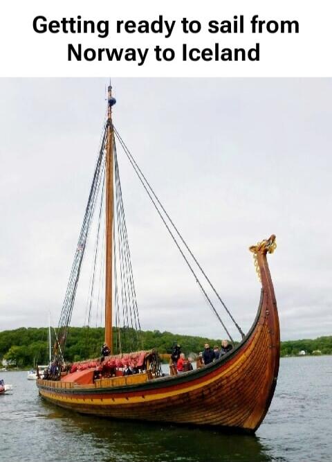 Getting ready to sail from Norway to Iceland
