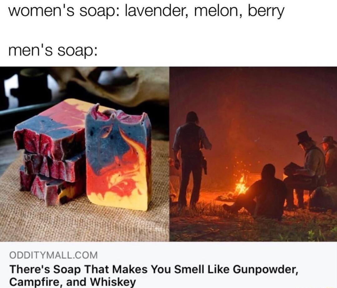 womens soap lavender melon berry mens soa Theres Soap That Makes You Smell Like Gunpowder Campfire and Whiskey