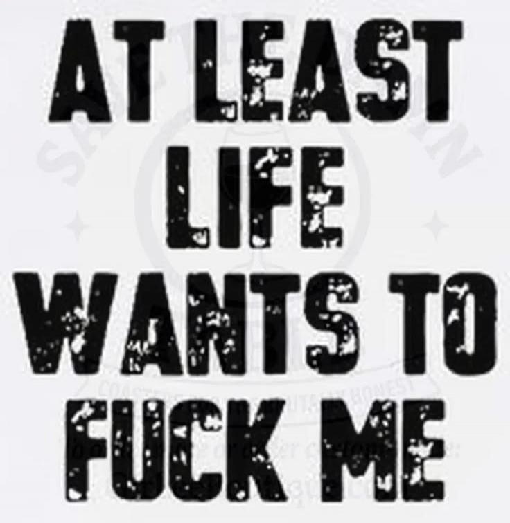 AT LEAST LIFE WANTS TO FUCK ME