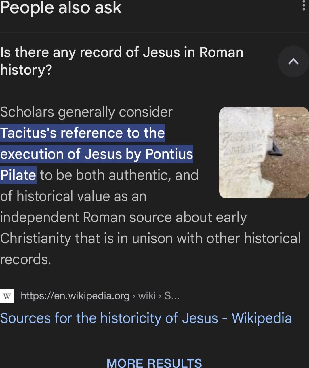 People also ask ERGETCE D VAT e RO INEETER T Rl T B history Scholars generally consider RN 1S Pilate to be both authentic and of historical value as an independent Roman source about early Christianity that is in unison with other historical ClelolelH l nttpsenwikipediaorg wiki S Sources for the historicity of Jesus Wikipedia MORE RESULTS