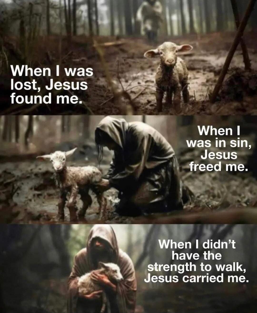 When lwas i lost Jesus v found me 1 o When M wa 1nsm J Sus Aeed me q 3 S 13 MNMnt LEVERGTES L GRGRTELS us carried me