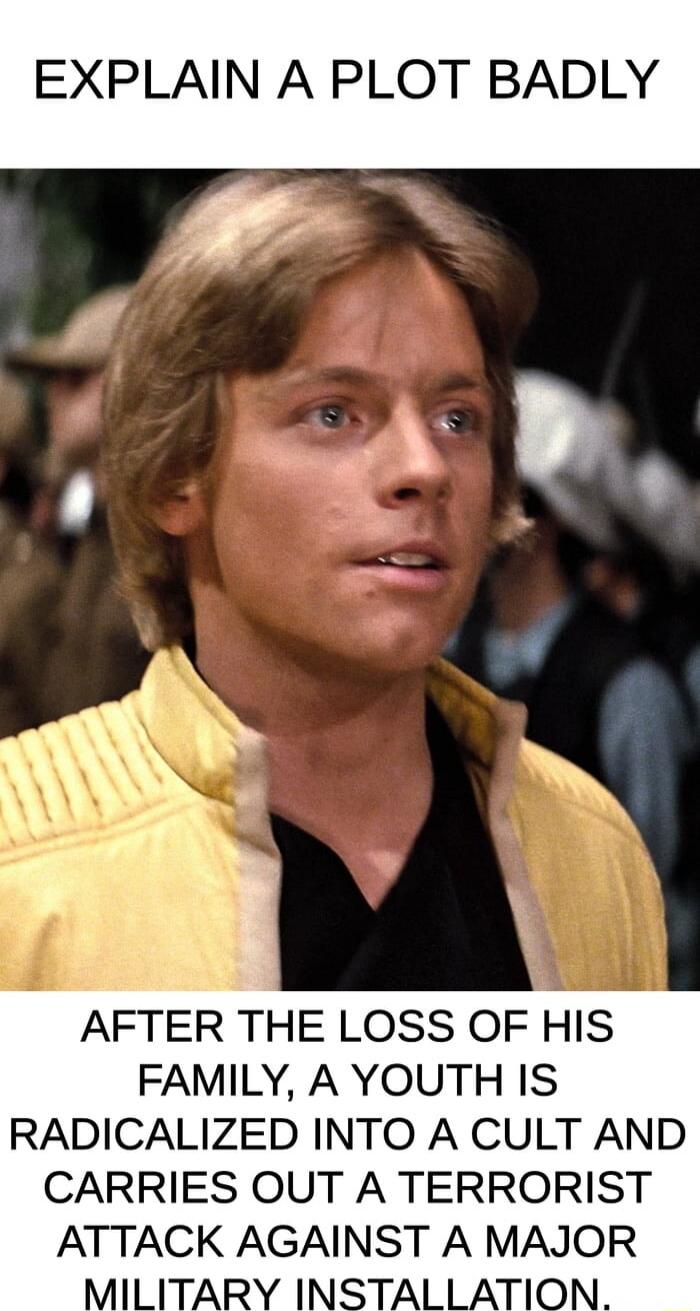 EXPLAIN A PLOT BADLY AFTER THE LOSS OF HIS FAMILY, A YOUTH IS RADICALIZED INTO A CULT AND CARRIES OUT A TERRORIST ATTACK AGAINST A MAJOR MILITARY INSTALLATION.