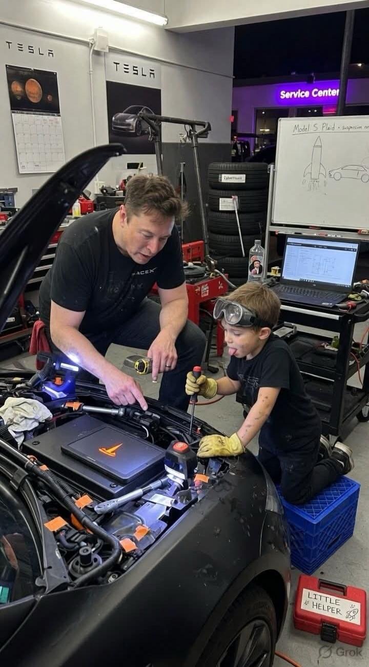 TESLA Service Center Model S Plaid - suspension LITTLE HELPER SPACEX