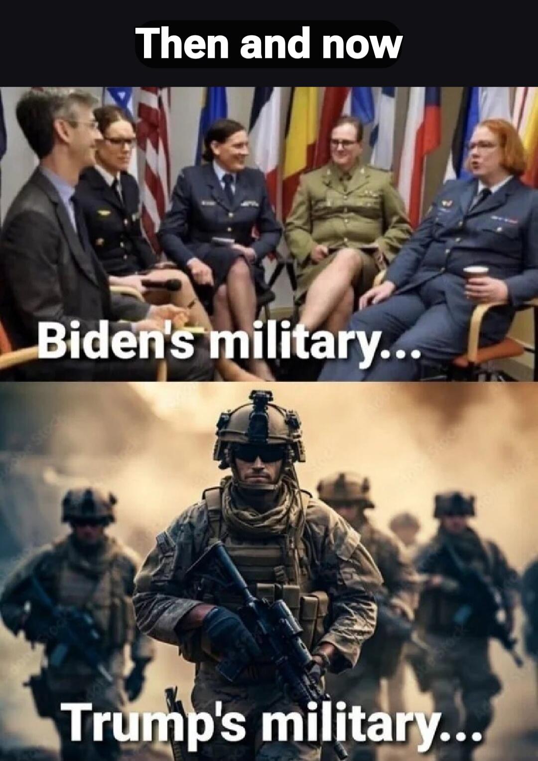 Then and now
Biden's military...
Trump's military...