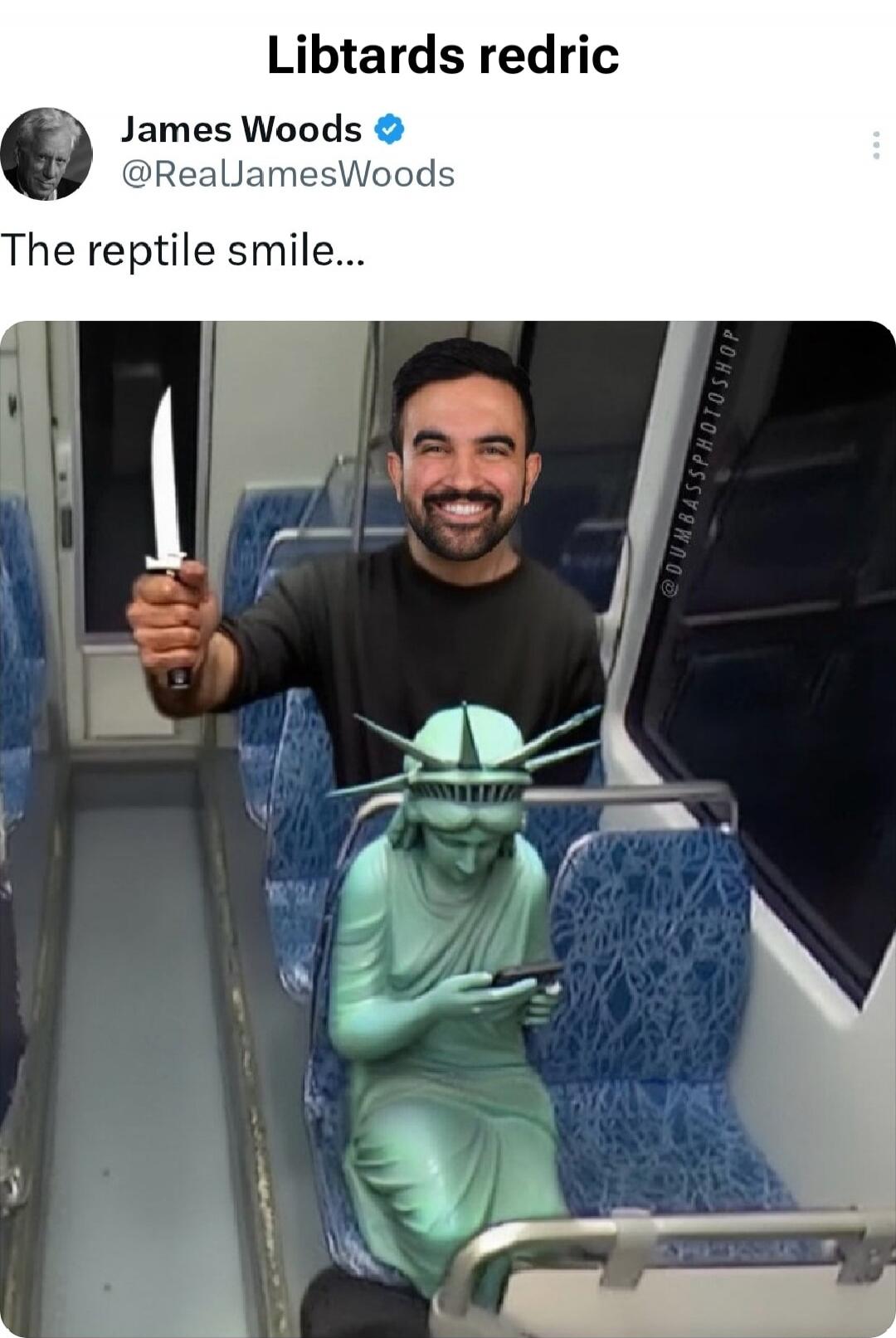 Libtards redric
James Woods @RealJamesWoods
The reptile smile...