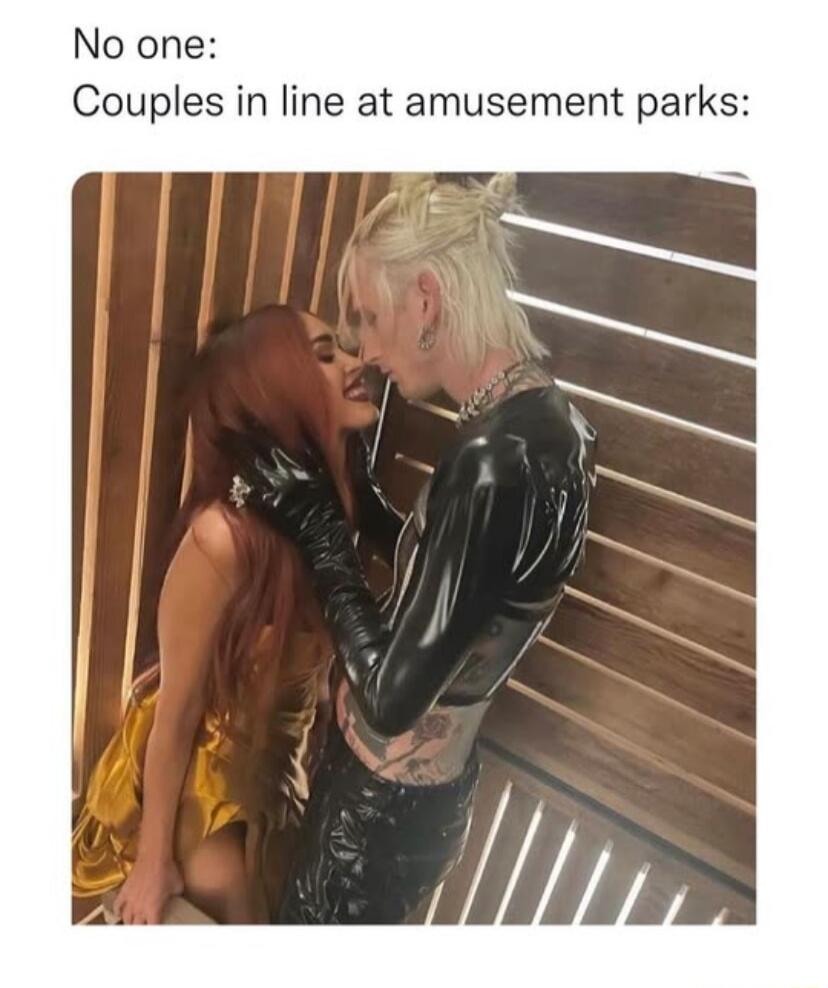 No one Couples in line at amusement parks