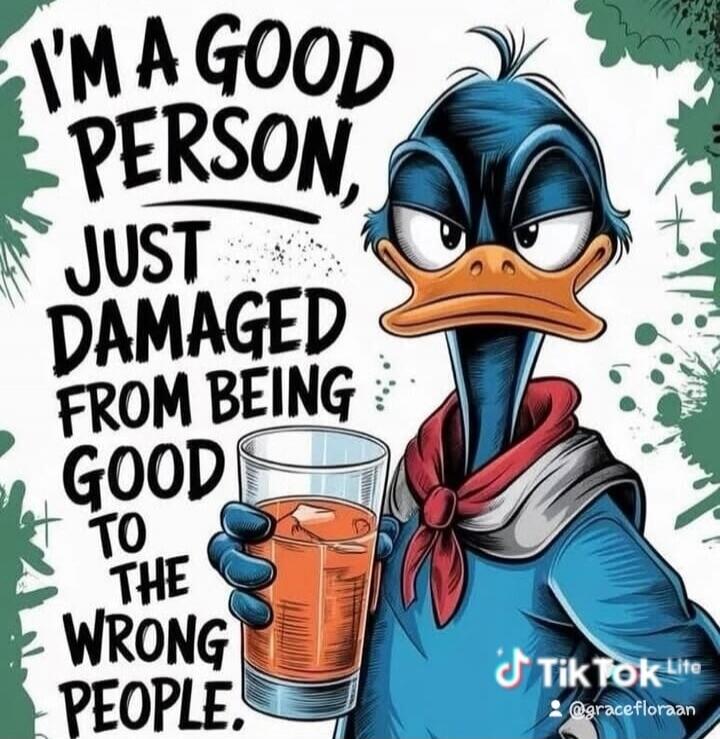 I'M A GOOD PERSON, JUST DAMAGED FROM BEING GOOD TO THE WRONG PEOPLE. TikTok Lite @gracefloraan