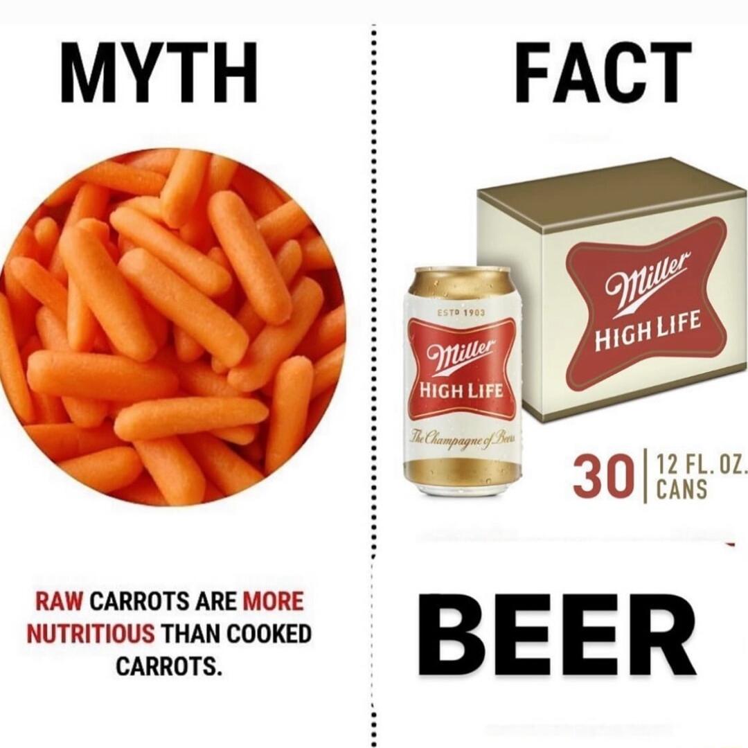 MYTH FACT QY 30 RAW CARROTS ARE MORE NUTRITIOUS THAN COOKED B E E R CARROTS