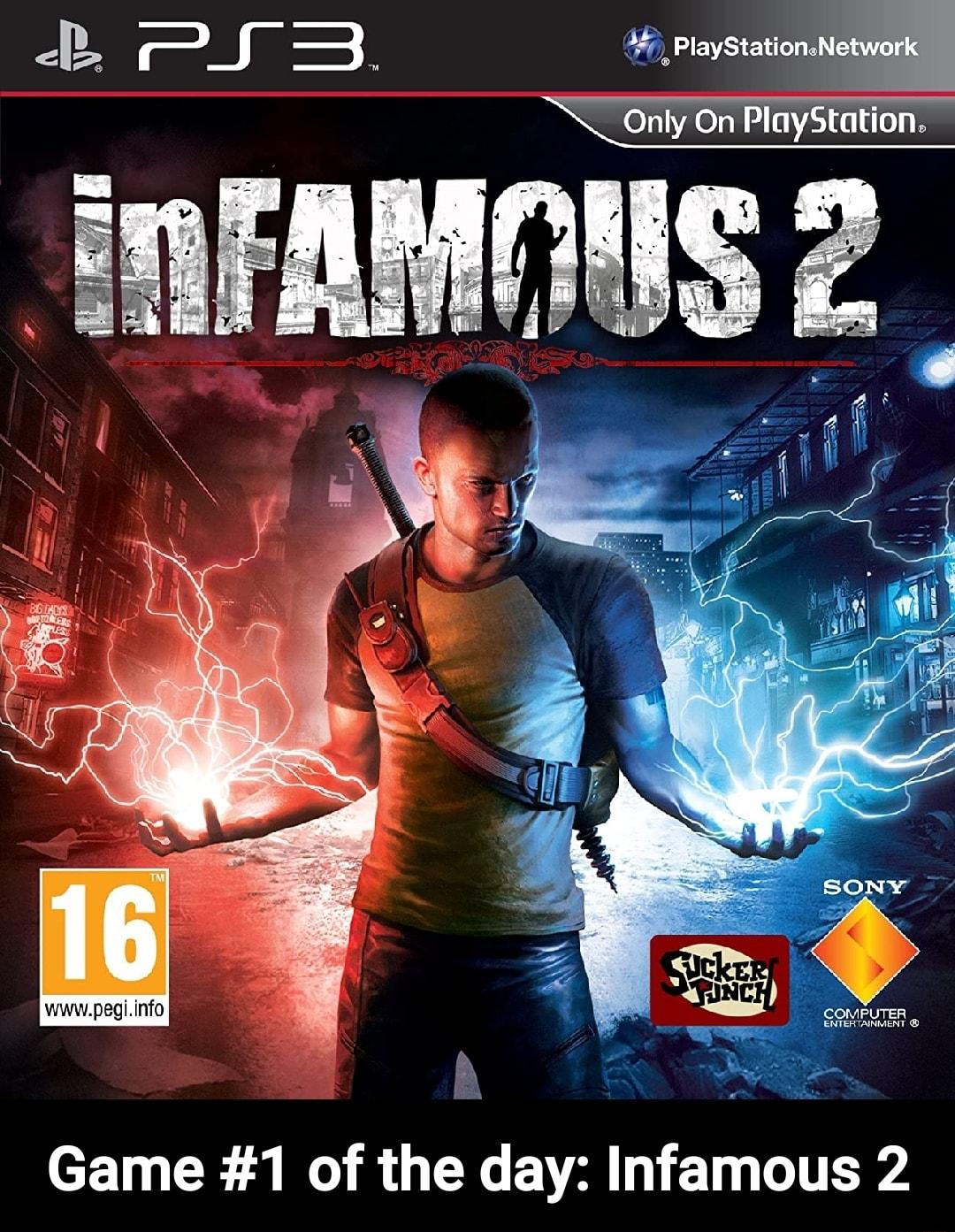 50 PlayStationNe wwwpegiinfo Game 1 of the day Infamous 2