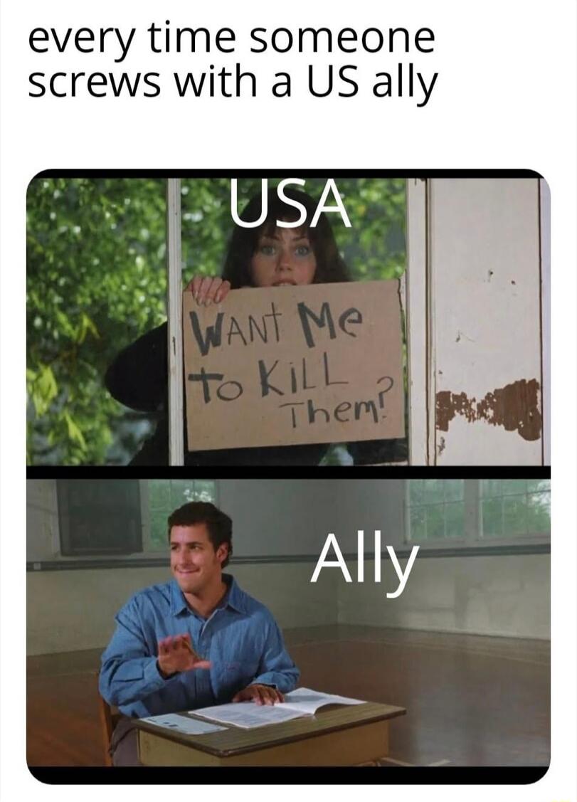 every time someone screws with a US ally