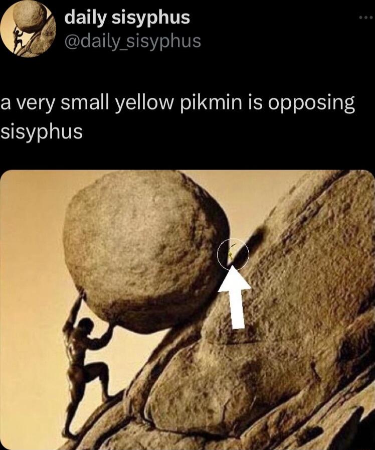 daily sisyphus Y daily_sisyphus a very small yellow pikmin is opposing SEVIS