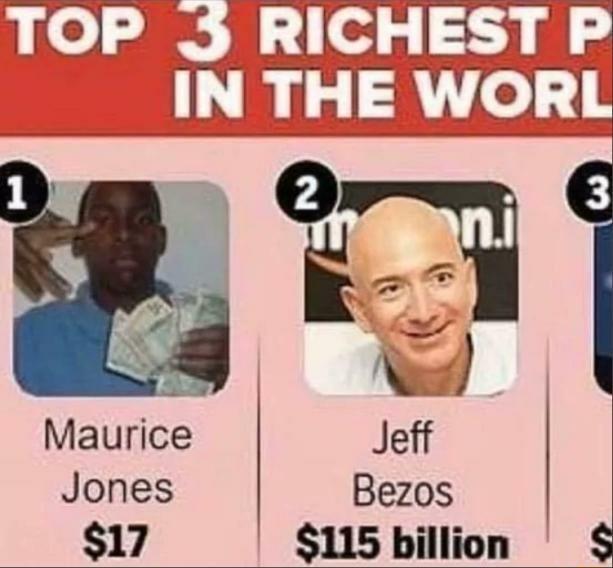 Jones Bezos 17 115 billion Maurice Jeff