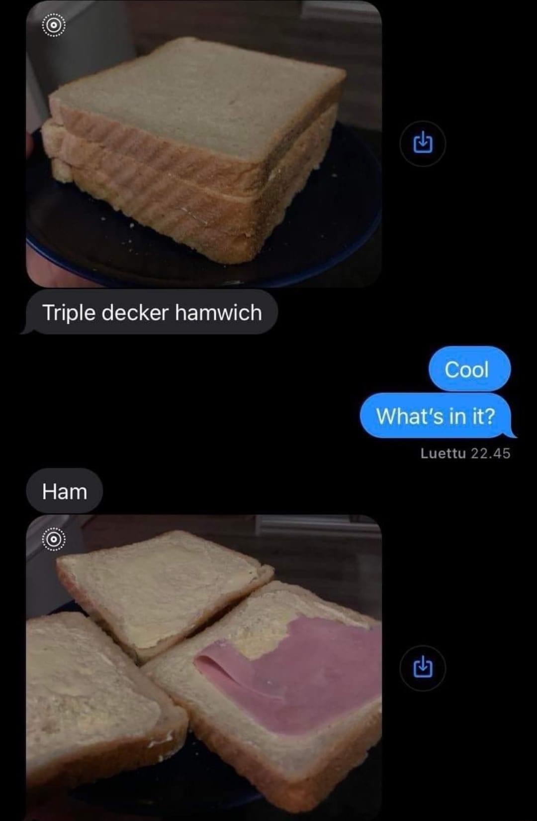 Triple decker hamwich VT3 4 VI 3 5 Ham