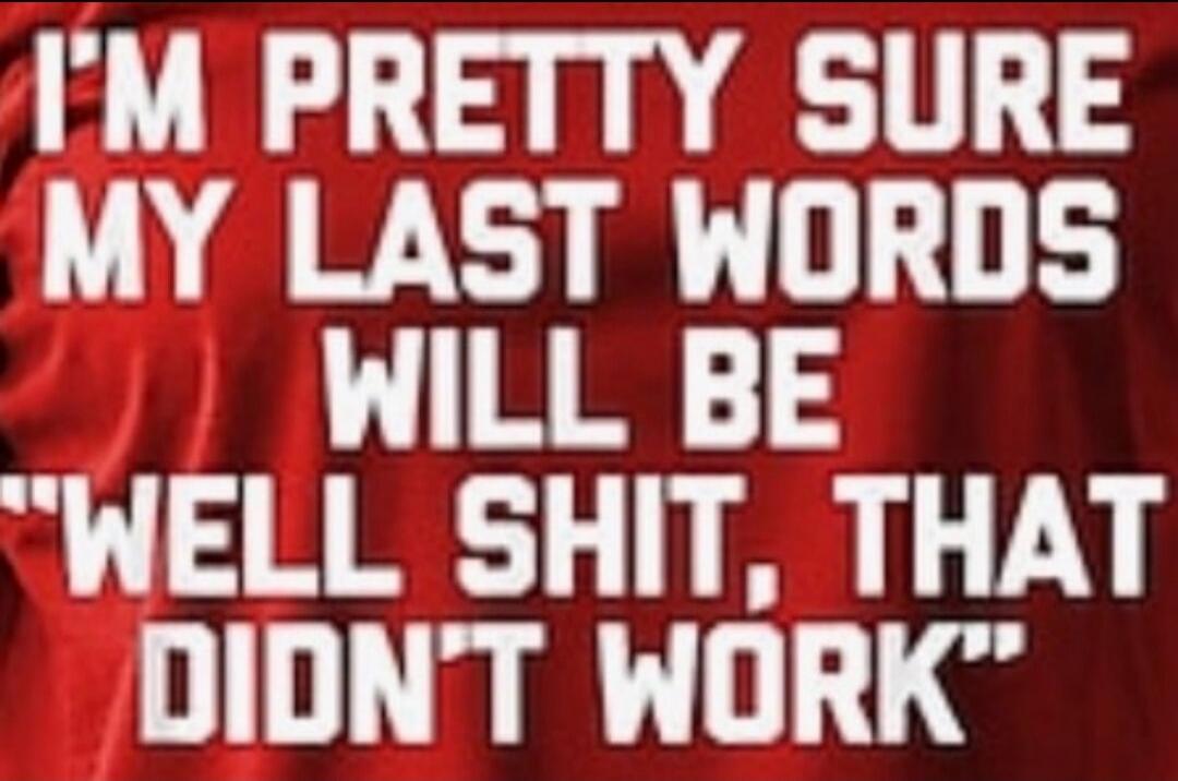 I'M PRETTY SURE MY LAST WORDS WILL BE 