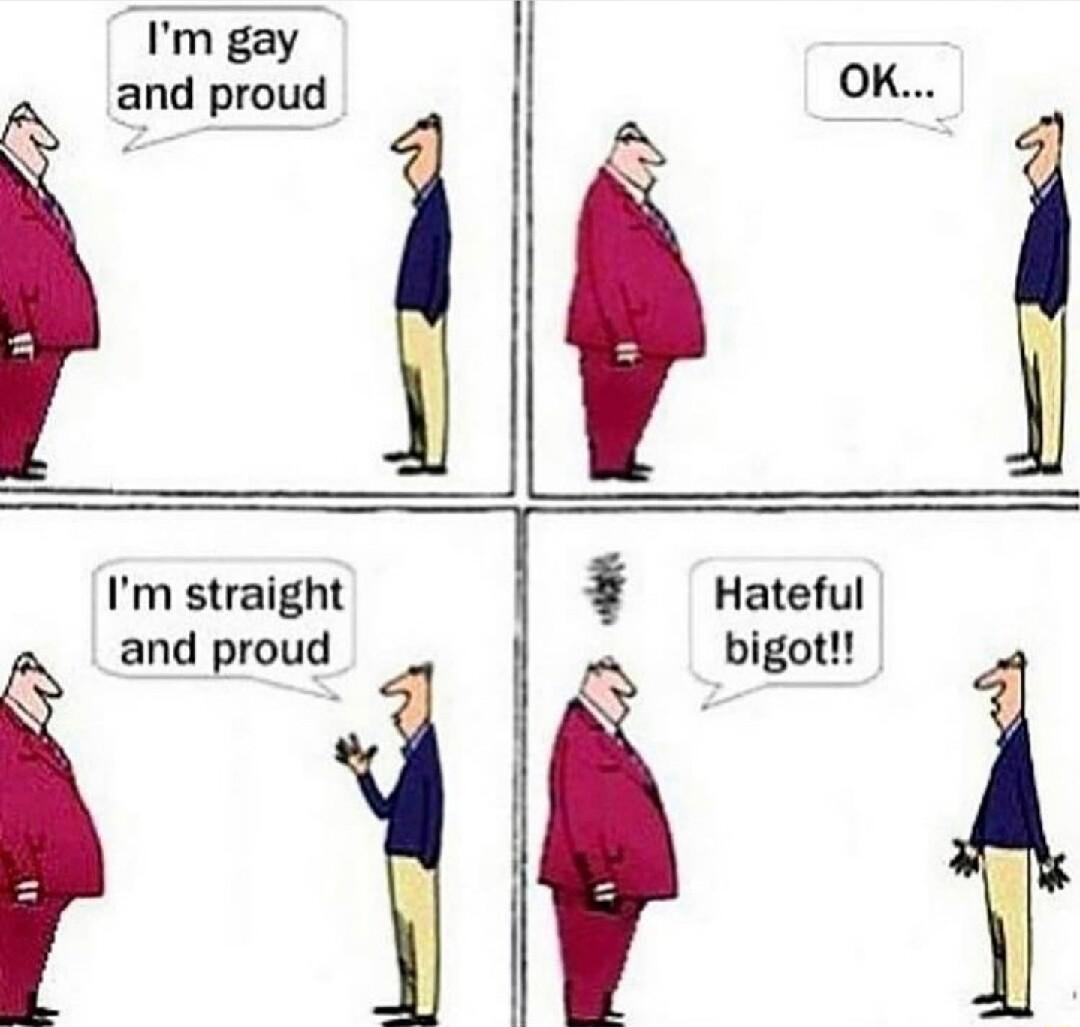 Im gay and proud K e g A Im straight F Hateful and proud 4 bigot