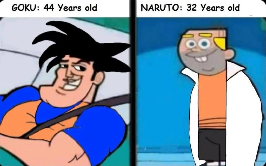 GOKU 44 Years old NARUTO 32 Years old