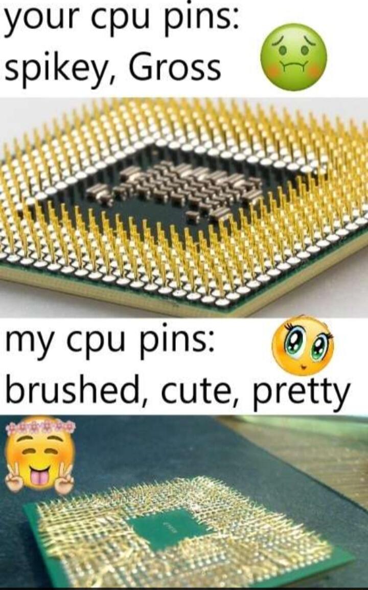 your cpu pins spikey Gross my cpu pins g brushed cute pretty