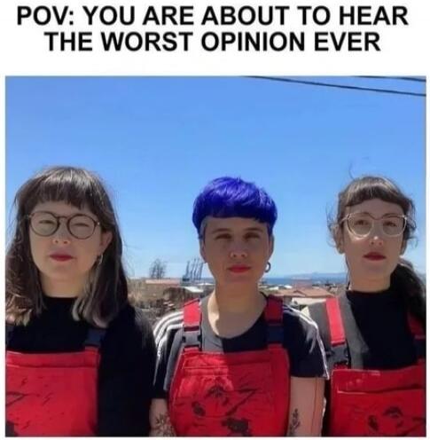 POV: YOU ARE ABOUT TO HEAR THE WORST OPINION EVER