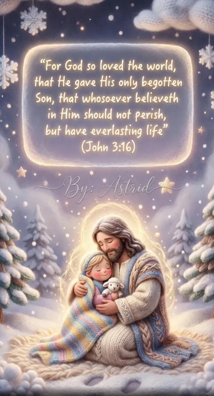 For God so loved the world, that He gave His only begotten Son, that whosoever believeth in Him should not perish, but have everlasting life (John 3:16)
By: Astrid