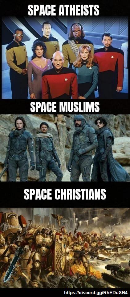 SPACE ATHEISTS I SPACE MUSLIM 3 i e L oY 2 X 359 F y A SPACE CHRISTIANS A S httpsdiscordggRhEDuSBA4