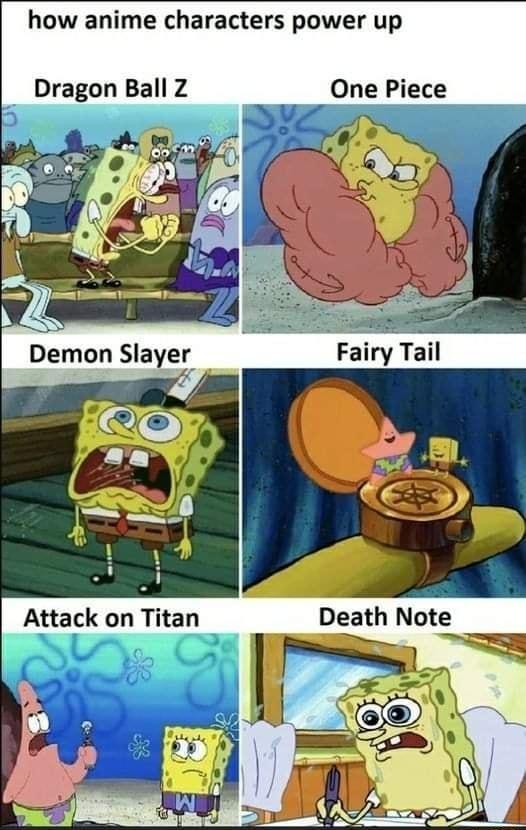 how anime characters power up Dragon Ball Z ____One Piece