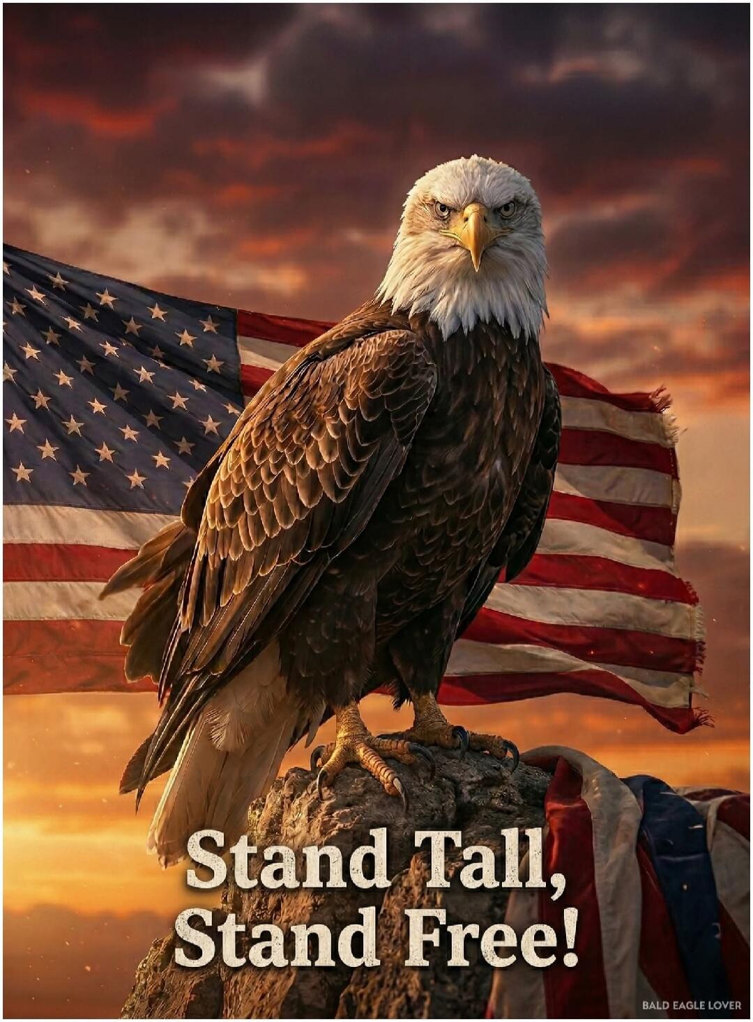 Stand Tall, Stand Free! BALD EAGLE LOVER