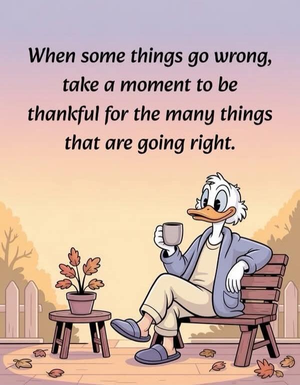When some things go wrong, take a moment to be thankful for the many things that are going right.