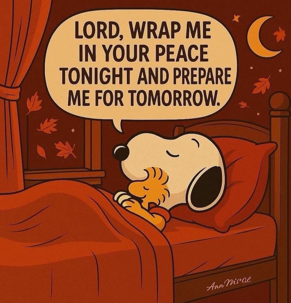 LORD, WRAP ME IN YOUR PEACE TONIGHT AND PREPARE ME FOR TOMORROW.