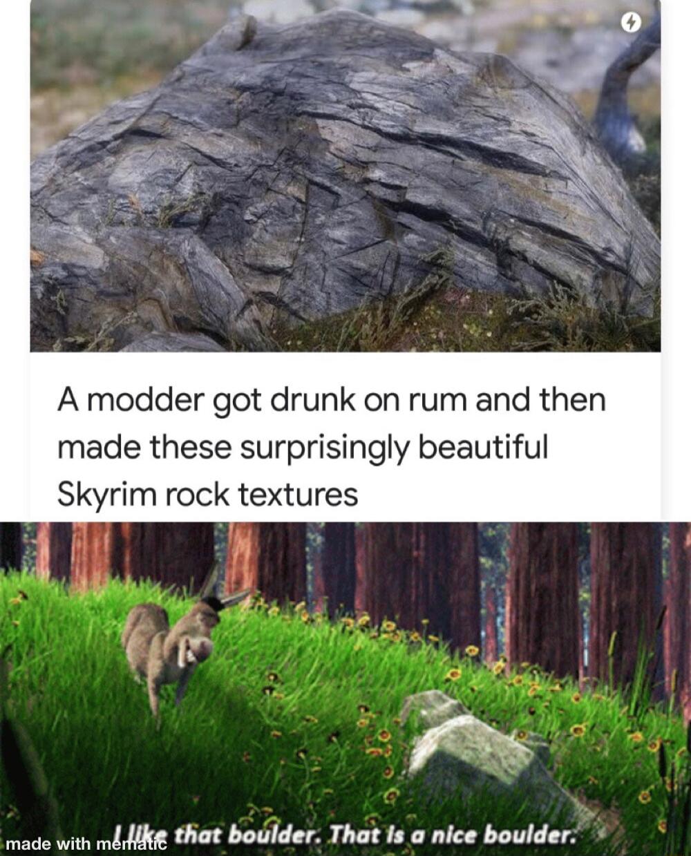 A modder got drunk on rum and then made these surprisingly beautiful Skyrim rock textures p 7Y LY R C T T