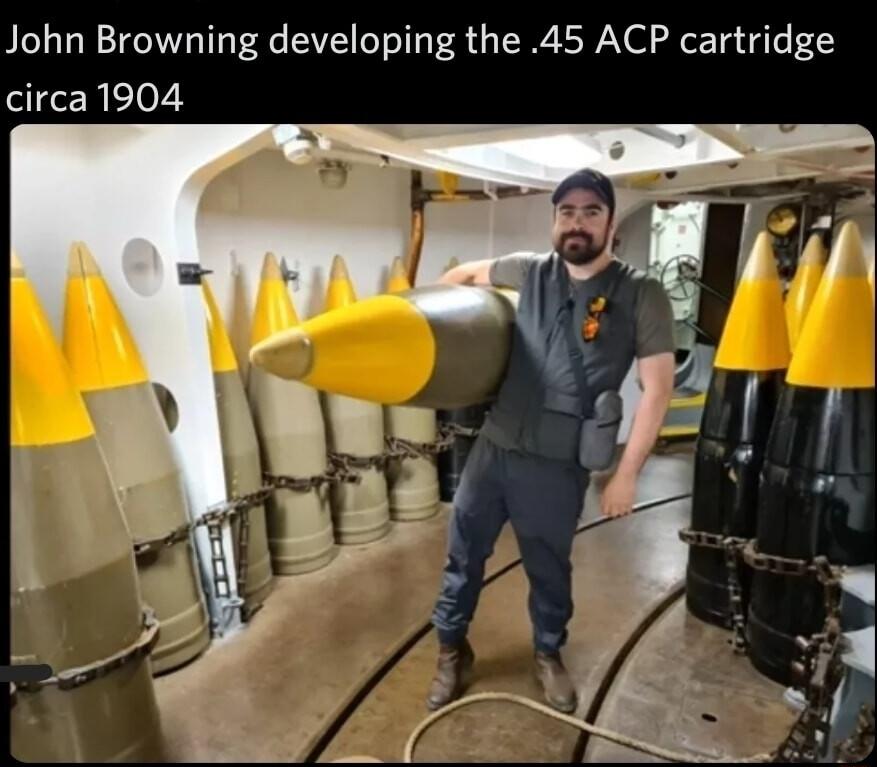 John Browning developing the 45 ACP cartridge circa1904