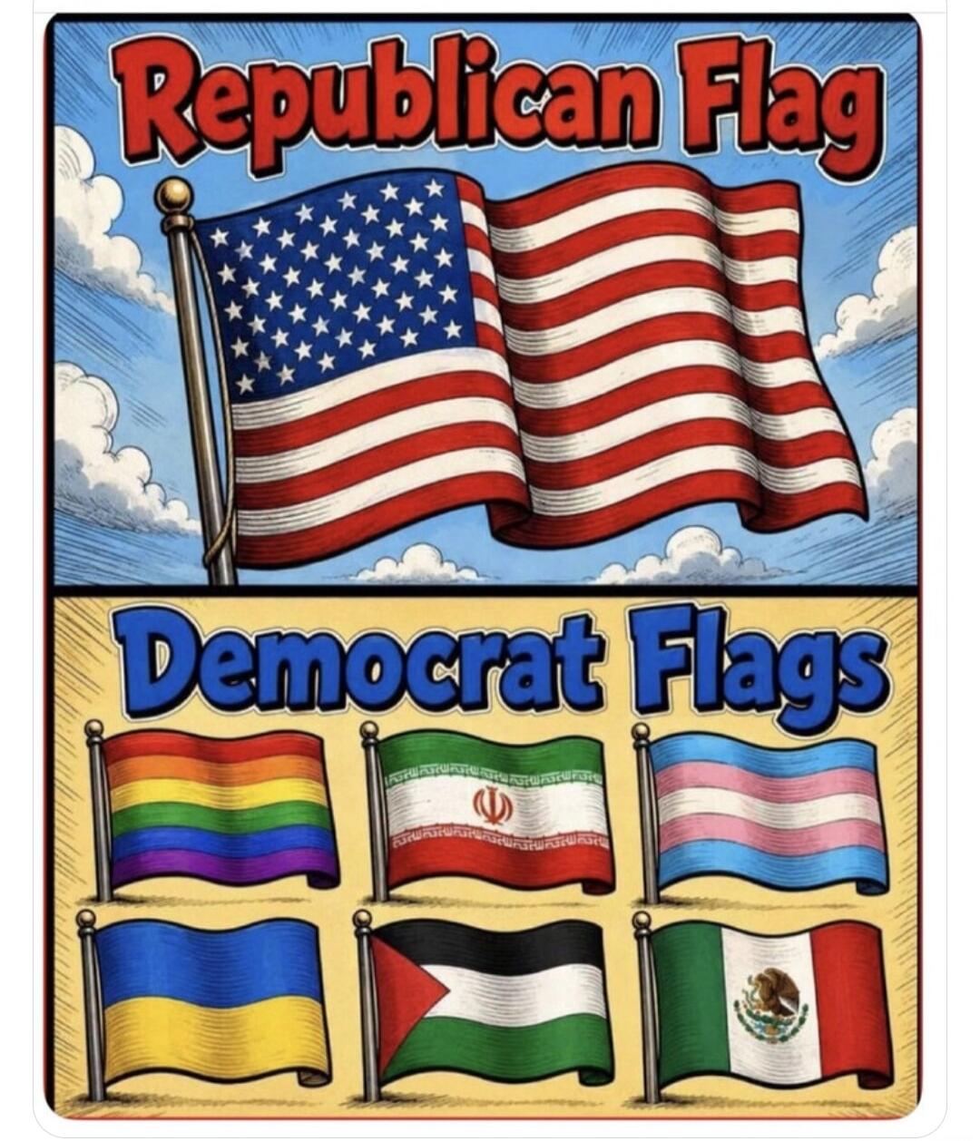 Republican Flag Democrat Flags