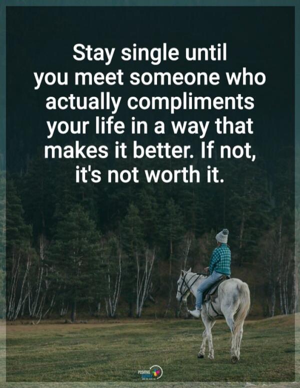 Stay single until you meet someone who actually compliments your life in a way that makes it better. If not, it's not worth it.